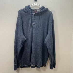 Alesbury Jacket Mens 2XL Henley Hoodie Sweatshirt Heathered Blue 100% Cotton